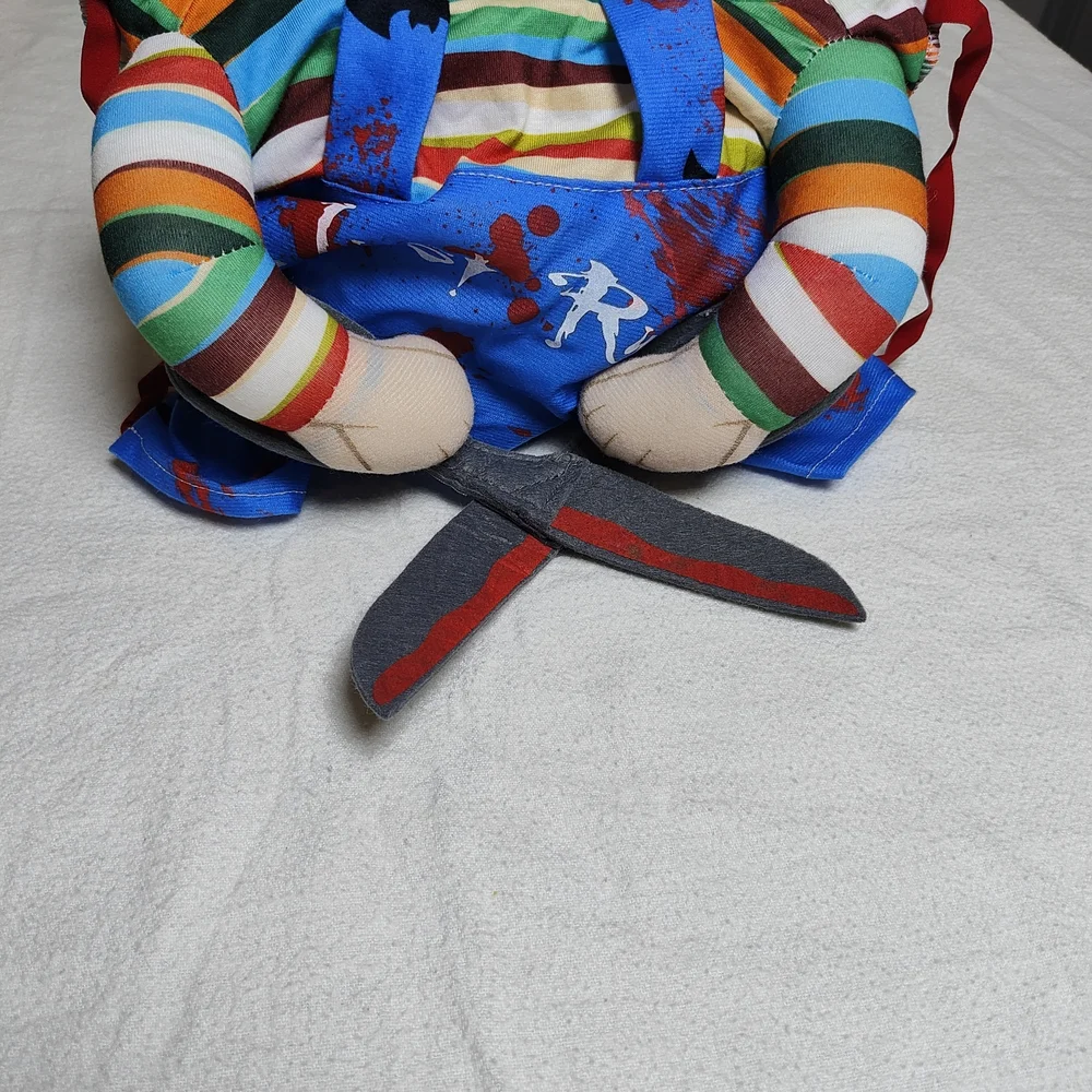 Colorful Striped Dog Costume Chucky Halloween 🎃